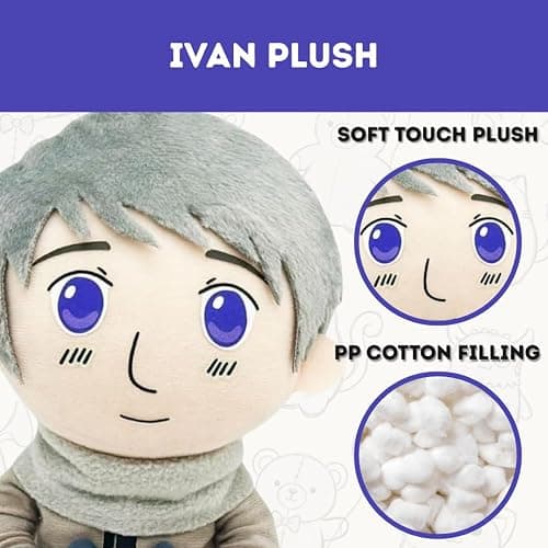 Hetalia Axis Powers Russia Plushie, Ivan Braginski, Stuffed Doll, Plush Decor, Game Gifts, Gaming, Beige, (27cm) thumbnail 7