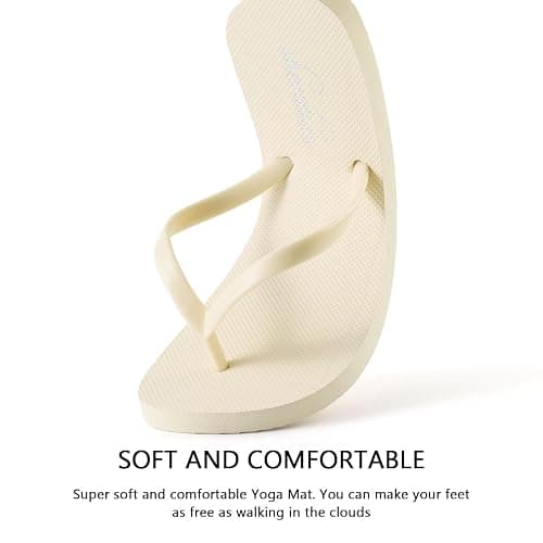 shevalues Slim Flip Flops for Women Beach Rubber Shower Shoes Basic Thong Sandals thumbnail 5