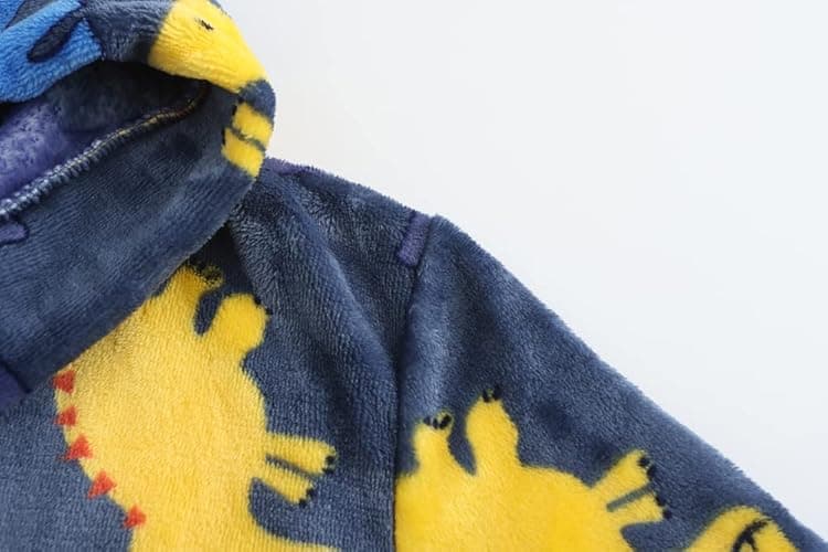 E.W Apparel Boys Fleece Robe Girls Hooded Bathrobe Toddlers Soft Fuzzy Robe for Kids - 3-4T - Dinosaur thumbnail 4