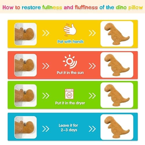 Dino Nuggets Pillow Plush, Dinosaur Chicken Plush Nuggets Pillow for Funny Birthday Gifts, Cute Funny Stuffed Animal for Boy and Girl, Dinosaur Gifts for Kids Teens and Adults (Tyran Rex, Small) thumbnail 4