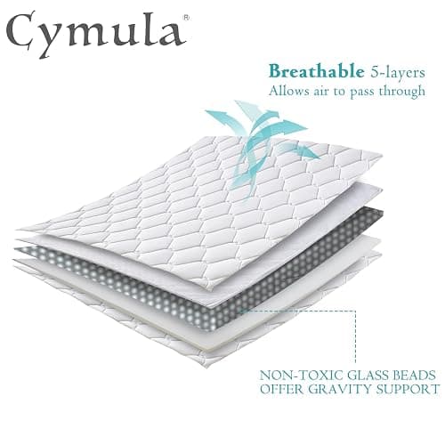 CYMULA Weighted Blanket for Adults (15lbs 60"x80" Queen Size) - Cooling Breathable Heavy Blankets for Summer Winter - Ultra Microfiber Soft Comfort Throw with Glass Beads - Gifts for Men/Women thumbnail 5