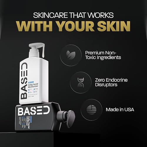 BASED Daily Skincare Duo | Purifying Face Wash + Restoring Moisturizer | Built For All Skin Types | Healthy Ingredients | Hormone Safe - ZERO Endocrine Disruptors thumbnail 6