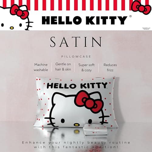 Hello Kitty Beauty Standard Beauty Silky Satin Standard Pillowcase Cover 20x30 for Hair and Skin, (Officially Licensed Product) thumbnail 3