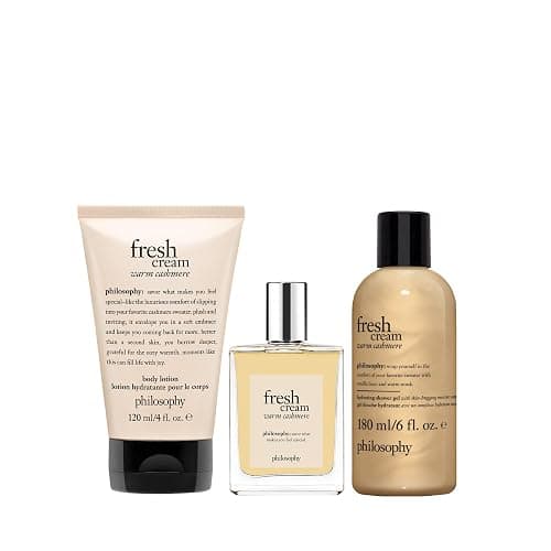 philosophy fresh cream warm cashmere eau de toilette for women trio gift set - Image 1
