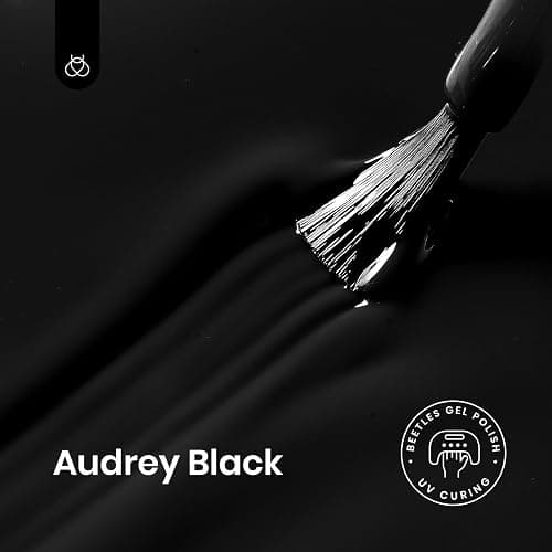 Beetles Black Gel Polish, 1 Pcs 15ml Audrey Black Nail Polish Color Gel Nail Polish Soak Off Art Manicure Salon DIY Uv Lamp Nail Design Decoration at Home thumbnail 2
