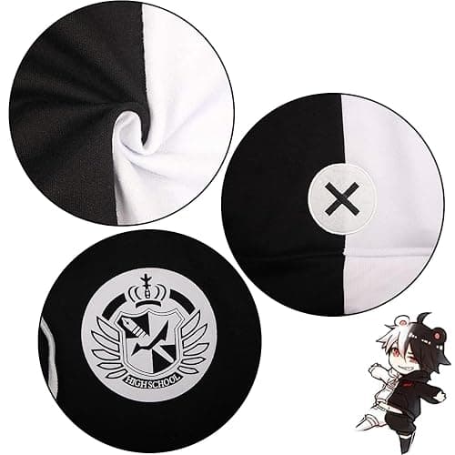 Unpifolov Black White Bear Hoodies Sweatshirts Anime Cosplay Zipper Jacket Unisex Long Sleeve Coat Uniform thumbnail 5