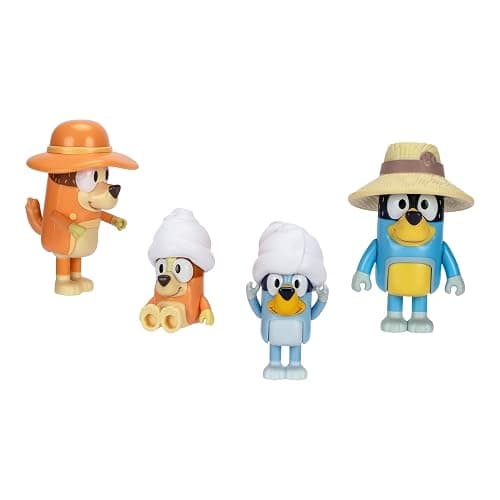 Bluey Figure 4-Packs, Family Trip, 2.5 Inch Poseable, Bingo, Bandit and Chilli, with Accessories, Kids Can Recreate Their Favorite Moments - 5 - Family Trip thumbnail 6
