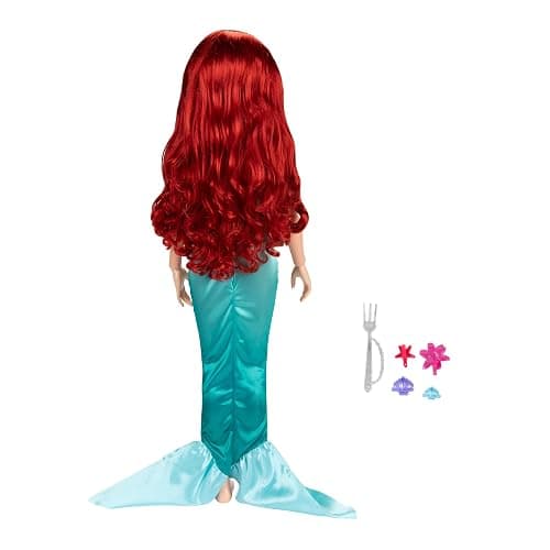 Disney Princess Ariel Doll Playdate 32” Tall & Poseable, My Size Articulated Doll in Mermaid Outfit, Comes with Dinglehopper to Comb Her Long Red Hair, and Seashell Hair Pins thumbnail 4