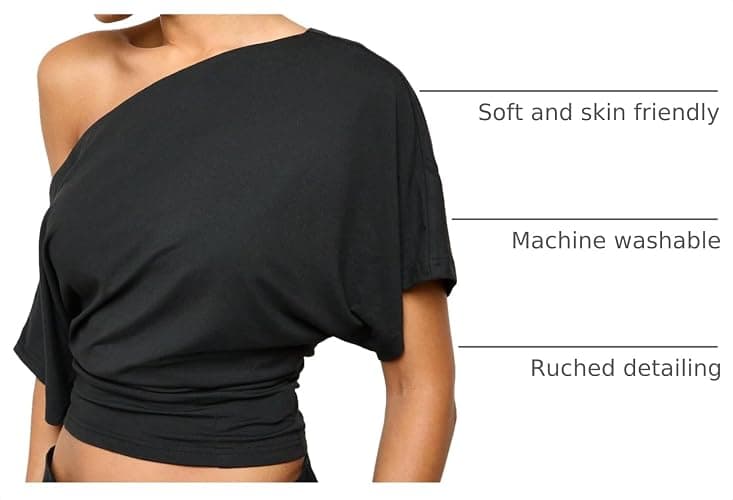 SweatyRocks Women's Off The Shoulder Tops Asymmetrical Y2K Going Out Top | Cinched Waist, Short Sleeve, One Shoulder Tops, 2000s Clothes, Summer Fashion Tops thumbnail 4