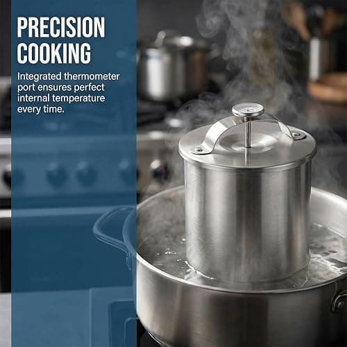 Deli Meat Press Stainless Steel - 2026 Upgraded Ham Maker Meat Press Mold for Deli Meats with Thermometer and Pressure Spring, Sturdy Healthy Lunch Meat Maker for Sandwiches & Bacon Cooker (1) thumbnail 5