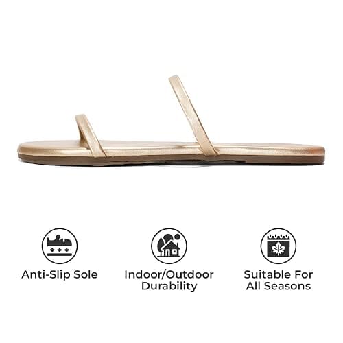 Project Cloud Summer Sandals for Women 2025 - Memory Foam Insole and Vegan Leather Beach Flip Flops for Women - Non Slip and Lightweight Double Strap Womens Sandals (Transition) thumbnail 3