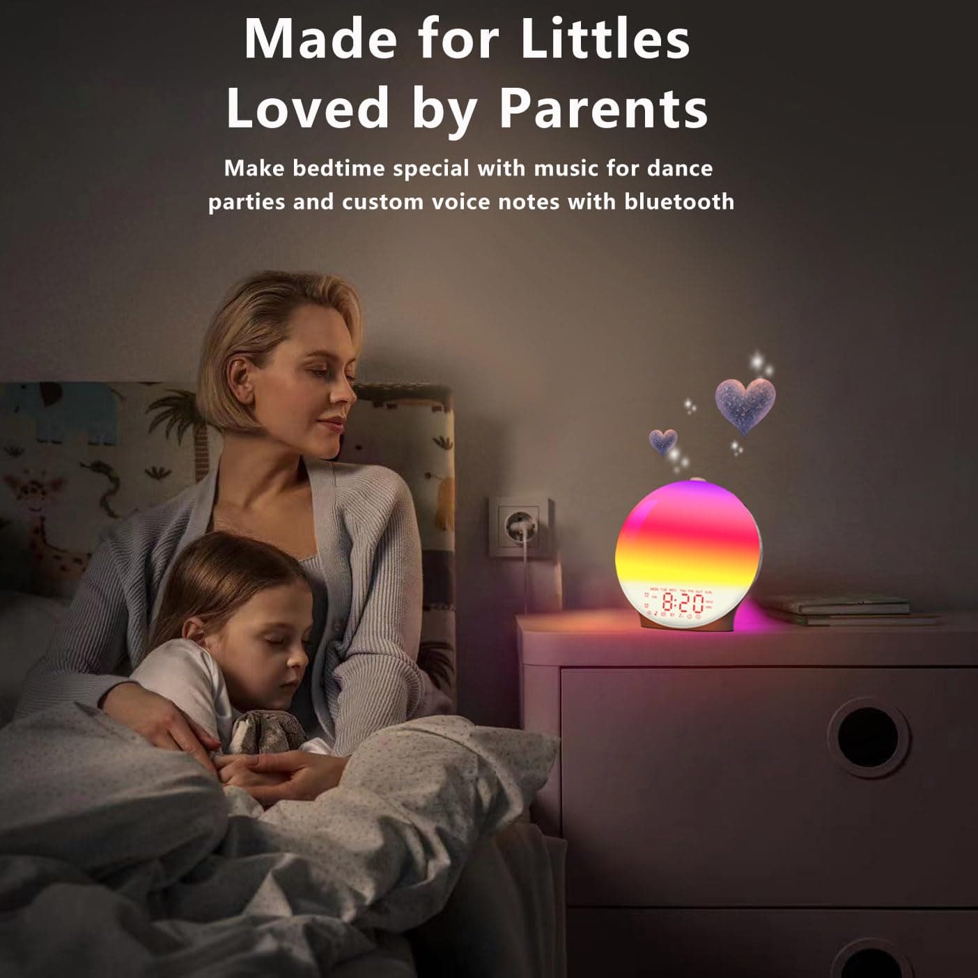 Upgraded Wake-up Light, Smart Sleep Alarm Clock for Kids Adults, Sunrise Sunset Simulation, 7 Natural Sound Machine,FM Radio, 7 Colors LED Night Light, Bedroom Decor Sleep Aid for Hard Sleepers thumbnail 5