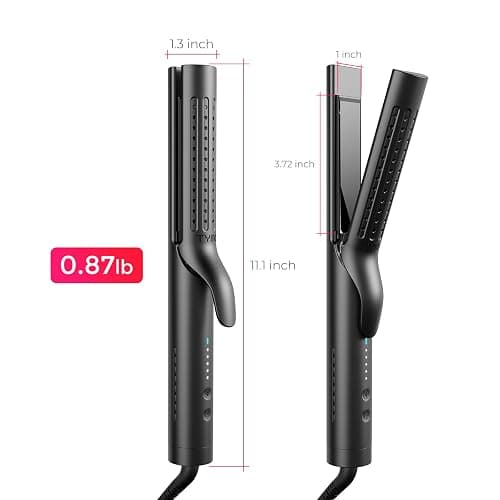 TYMO Airflow 2.0 Curling Iron Flat Iron - Hair Straightener and Curler 2 in 1, 1.25 Inch Curling Wand for Long Short Hair, Dual Voltage for Travel, 54 Million Ionic, Anti-Tangle, 5 Temps, Black thumbnail 7