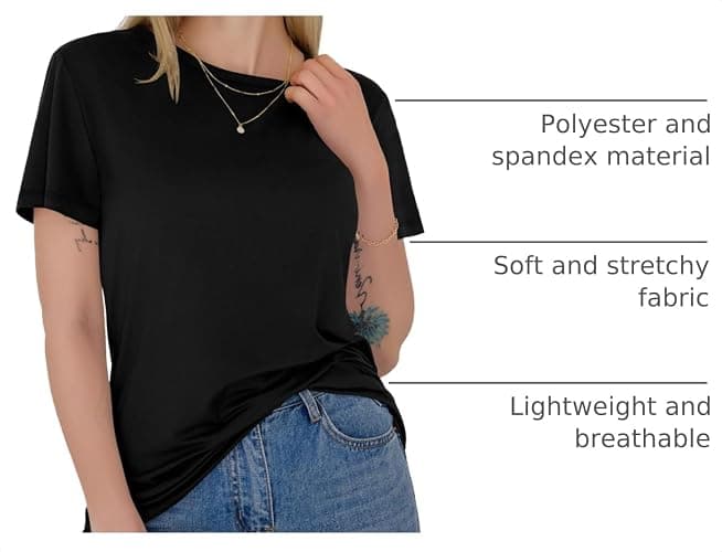 GAYHAY T Shirts for Women - Short Sleeve Spring Summer Tops Soft Basic Tees Beach Vacation Clothes for Casual 2026 thumbnail 4