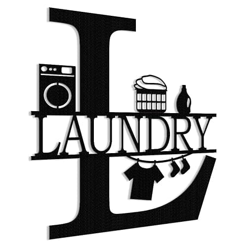 XORT Laundry Room Decor Sign, Vintage Metal Laundry Sign Wall Art for Modern Home, Kitchen, Bathroom Hanging Decoration. (Black - 12 x 14 inch) thumbnail 5