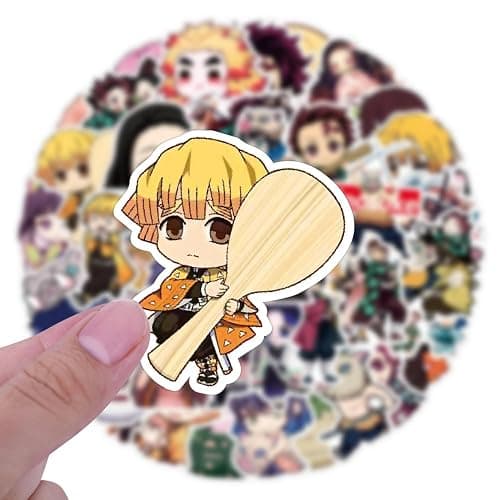 50pcs Demon Slayer Stickers for Kids, Cute Anime Cartoon Waterproof Vinyl Decal for Teen Girl Adult Notebook Laptop Water Bottle Skateboard Guitar Travel Case Phone Bike thumbnail 7