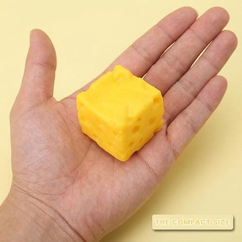 2Pack Cheese Squishy Toy - Super Soft Stretchy Stress Ball, Sensory Fidget Toy for Kids & Adults, Anxiety Relief Desk Decor, Funny Food Theme Easter Gift for Stress Relief thumbnail 8