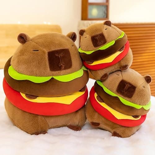 Wgxzyq Capybara Plushie Stuffed Animal Toy, Stuffed Capybara Plush Toy, Birthday Xmas Gift for Kids (Hamburger) thumbnail 6