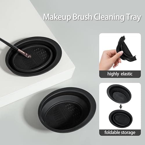 Makeup Brush Set for Foundation Concealer Eyeshadow and Travel, Include Make Up Brush, Sponge, 51PCS Black thumbnail 6