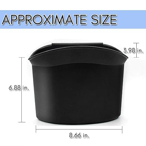 ZONETECH Portable Hanging Mini Car Garbage Can – Classic Black Trash Container - Premium Quality Automotive Universal Compact Traveling Wastebasket for Vehicle,Office, Home (1-Pack) thumbnail 3