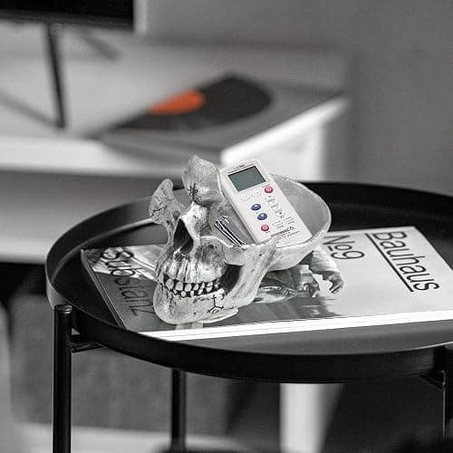Mrlikale Skull Glasses Stand, Creative Eyeglasses Display Rack, Sunglasses Spectacle Holder, Key Holder Resin Sculptures for Entryway, Home, Office, Desk, Nightstand (Silver) thumbnail 4