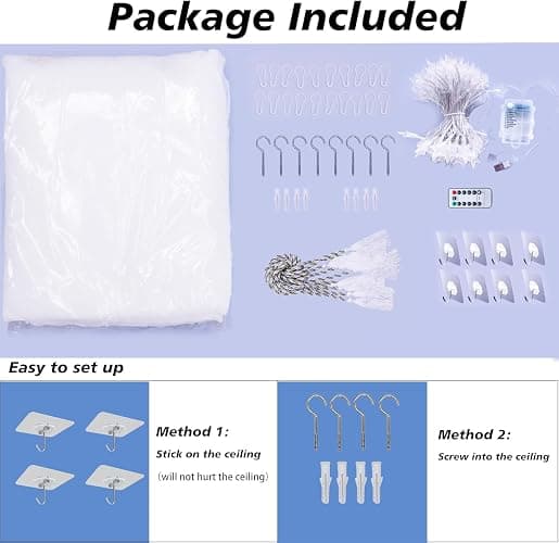 Obrecis White Bed Canopy with Lights for Girls Bedroom Decor, 8 Corner Princess Canopy Bed Curtains with Warm White LED Star String Lights Remote Control Canopy for Bed Twin Full Queen King Size Bed thumbnail 6