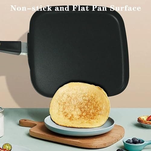 LECOOKING 10 Inch Square Griddle Pan, Nonstick Grill Pan for Cooking Eggs, Omelettes, and More, Griddle Cookware, PFOA Free thumbnail 2