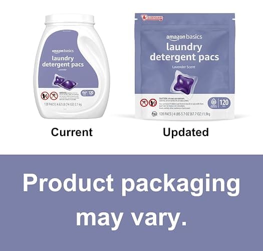 Amazon Basics Laundry Detergent Pacs, Lavender Scent, 120 Count (New Packaging) thumbnail 3