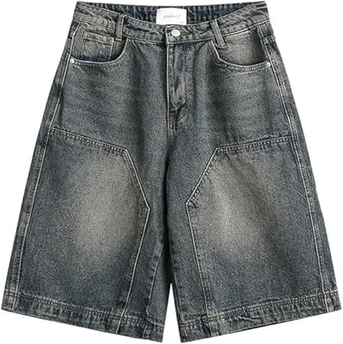 QJK Streetwear Baggy Jorts Summer Y2K Vintage Acid Wash Jean Shorts Fashion thumbnail 3