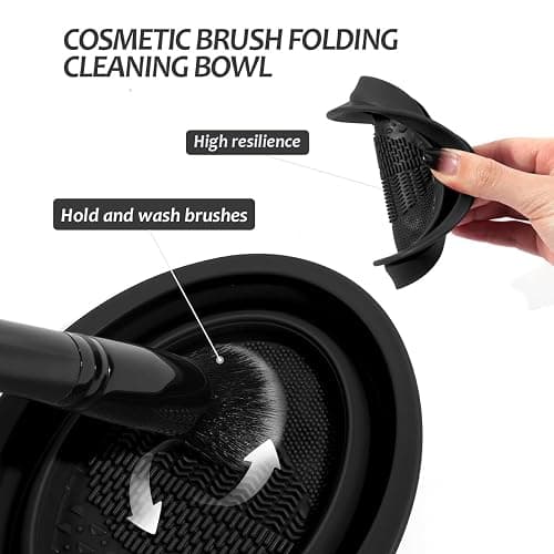 Pinselset Makeup MAANGE 54-teiliges Make up Pinsel Set, hochwertige synthetische Make-up-Pinsel, multifunktionales Schminkpinsel Set für Frauen und Mädchen (Schwarz, 54-teilig) thumbnail 9