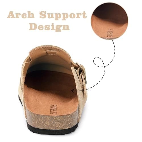Kids Suede Clogs Boys Girls Cork Footbed Potato Shoes Classic Slip On Leather Mules Children Indoor Outdoor Sandals with Adjustable Buckle thumbnail 4
