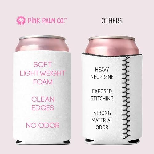 Pink Palm Co. Wedding Can Coolers Set of 2 – Foam Koozies for Bride and Groom, Wedding Toast, Engagement Gift, Honeymoon, Bridal Shower, Beverage Insulators | Mr. & Mrs. thumbnail 6