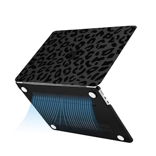 MOSISO Compatible with MacBook Air 13 inch Case 2026 2025 2024 2023 2022 M4 A3240 M3 A3113 M2 A2681, Leopard Grain Hard Case&Keyboard Skin&Screen Film Compatible with MacBook Air 13.6 inch, Black thumbnail 4