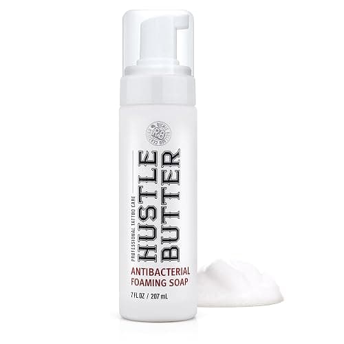 Hustle Bubbles Tattoo Aftercare Soap - Antibacterial Cleanser To Clean New Tattoos & Piercings - Essential Body Art Supplies 7oz - Image 1