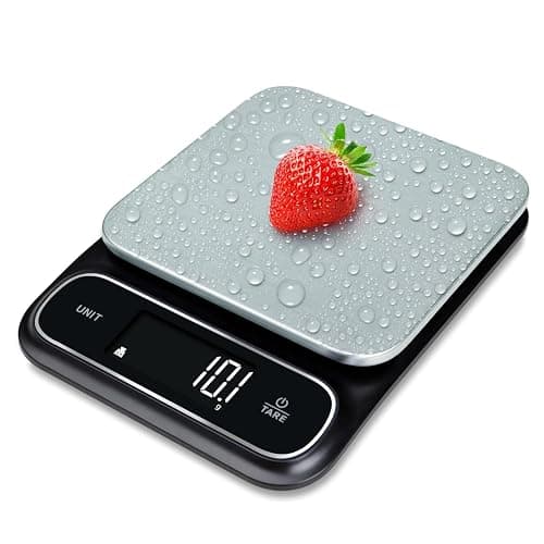 Fradel 0.1g Digital Kitchen Food Scale in Grams & Ounces - 11lb, for Cooking, Baking, Weight Loss - Square - Image 1