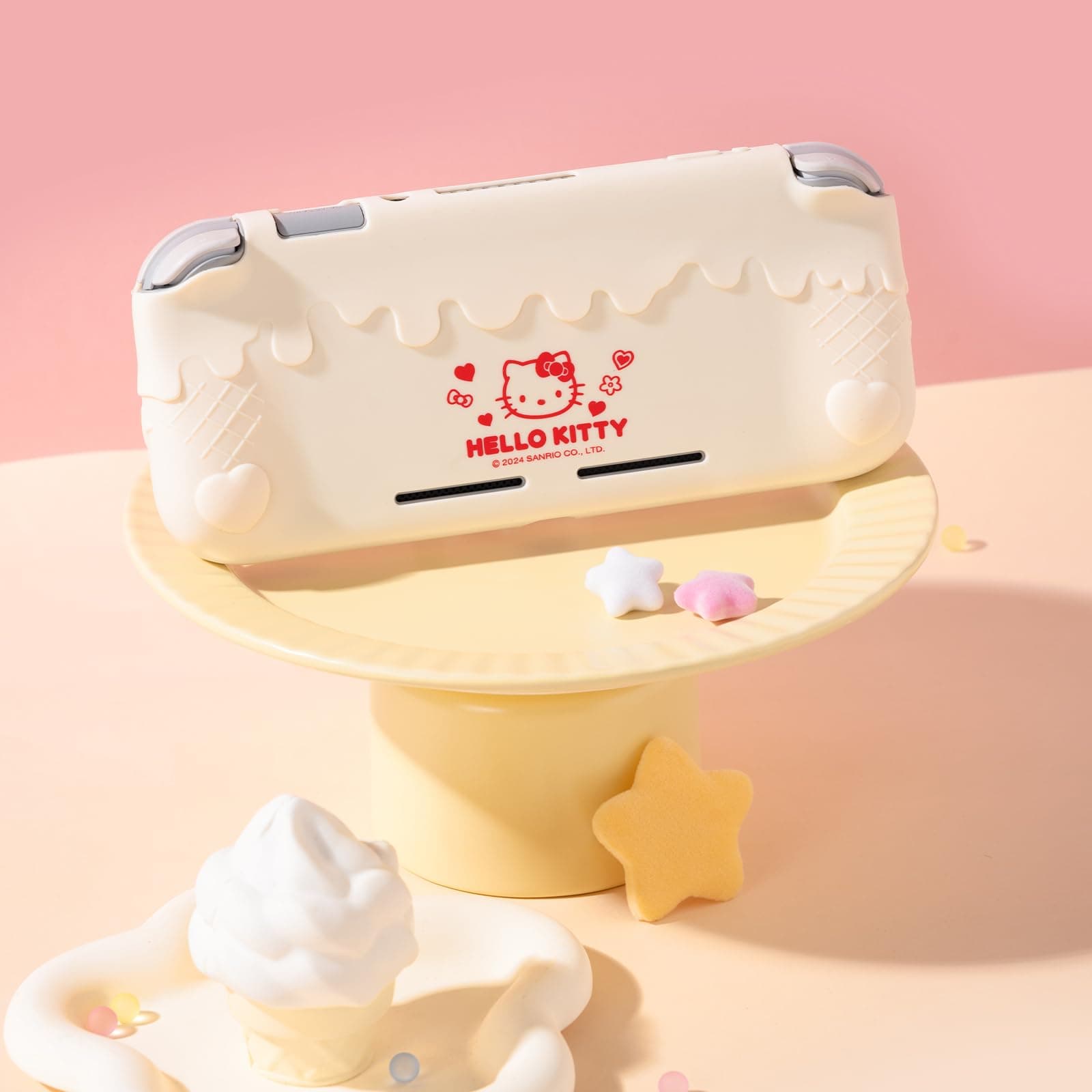 Protective Case for Switch Lite, Soft Silicone Protective Case, Scratch-resistant Cover for Switch Lite incl. 2 Control Tips - HLK Off White thumbnail 7