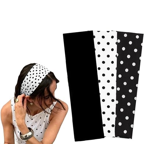Ayesha Polka Dot Headbands for Women Trendy Head Bands for Women's Hair | Stretchy Comfortable Fit | Non Slip - Stylish Head Bands | Fashion Hair Accessories- Ideal Gifts for Women thumbnail 7