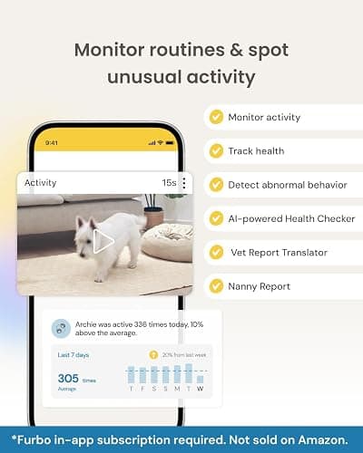 Furbo 360° Dog Camera + Mini (2-Camera Bundle Nanny Pro Subscription): Dog Safety & Home Security Alerts, Pet Camera with Speaker, Phone App & Night Vision (New Subscription Needed at Setup) thumbnail 6
