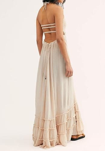R.Vivimos Womens Summer Boho Sexy Backless Long Dresses thumbnail 2