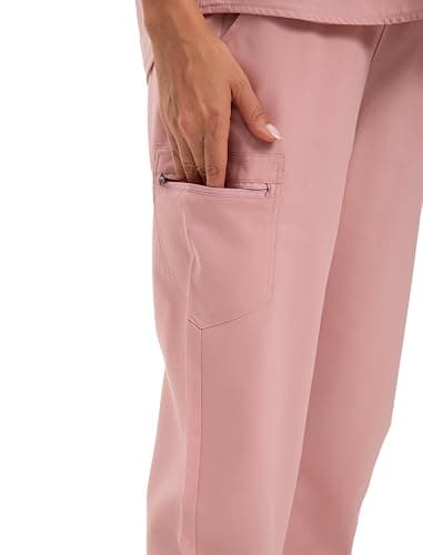 GGEH Scrub for Women Set - Stretch Scrub Top & Jogger Pants Mandarin Collar Anti-Wrinkle Scrub Suit Medical Uniform thumbnail 6