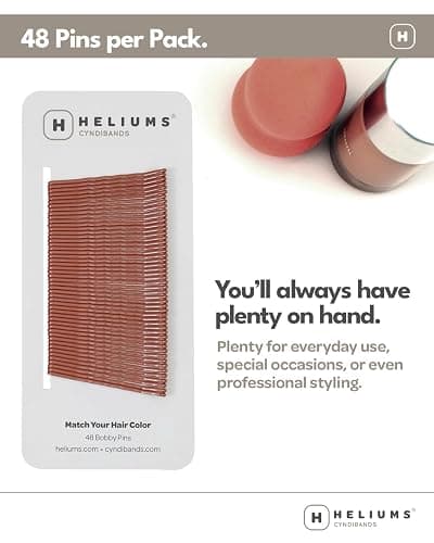 Heliums Bobby Pins - Light Brown - 2 Inch Wavy Hair Pins, Color Matched for Light Brown and Dark Blonde Hair, 48 Count thumbnail 5