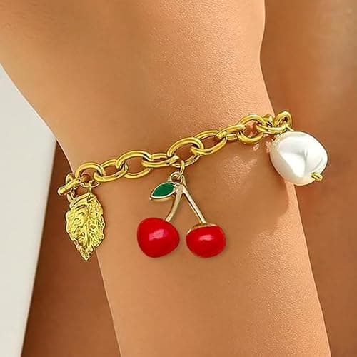 30Pcs 3D Enamel Cherry Charm Pendants for Necklaces Red Pink Cute Fruit Charms for Jewelry Making Alloy Strawberry Charms for Bracelets DIY Earrings Keychains Craft Charm Women Jewelry Accessories thumbnail 6
