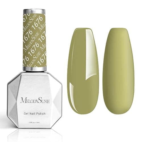MelodySusie Thick Sage Green Gel Nail Polish,0.5fl oz Nails Soak Off UV LED Grass Gray Green Gel Polish Gift for Women Nail Art Manicure Salon DIY Nail Design Decoration at Home-A1309 - Image 1