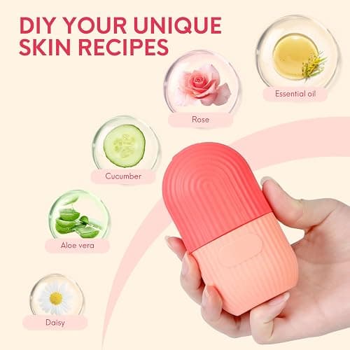 SunMine Ice Roller for Face and Eyes Ice Cube Roller Frozen Rollers Reusable Silicone Beauty Tool for Man and Woman Skin Care (Pink) thumbnail 7