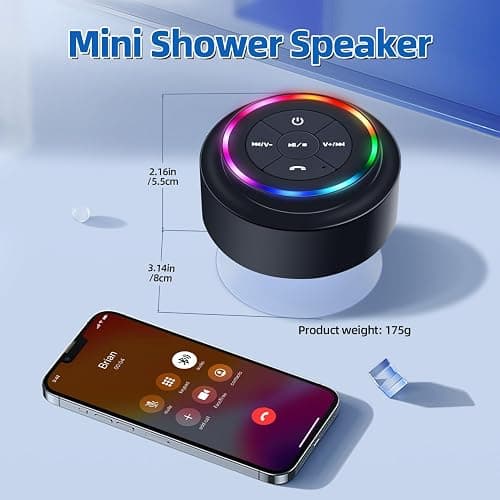ANLEDDA Shower Speaker Bluetooth Waterproof thumbnail 6
