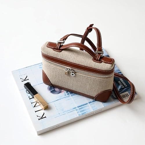 Rejolly Crossbody Bag for Women Small Top-Handle Pouch Purse Designer Shoulder Handbag Quiet Luxury Leather Trendy Purse - Canvas Brown thumbnail 5
