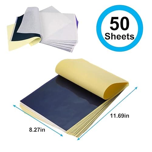MIUXIA Tattoo Transfer Paper 50 Sheets Tattoo Stencil Paper A4 Size 4 Layers DIY Tattoo Tracing Paper Tattoo Kit Tattoo Supplies thumbnail 2