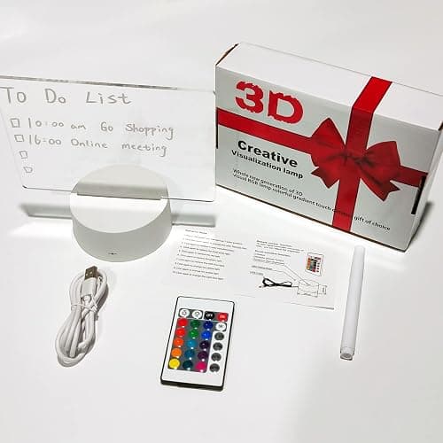 Acrylic Dry Erase Board 16 Colors Can Remote Control Light 7.3x5x0.2 Clear Desktop Note Memo Board, Includes Dry Erase Markers, Rewritable Night Light with Message Board, Soft Light Desk Lamp Gift thumbnail 7