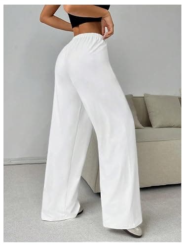 RoseSeek Women's Drawstring Waist Straight Streetwear Long Wide Leg Pants Casual Loose Baggy Workout Long Fall Sweatpants thumbnail 2