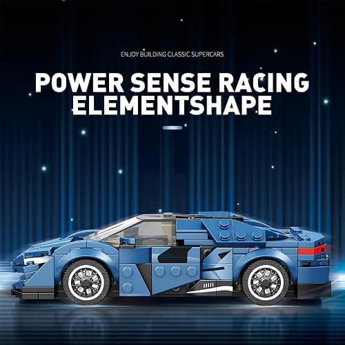 Reobrix 805 Koenigsegg AGERA Blue Building Blocks Set, 1:24 Scale Model Car Kit for Display and Collectible, Race Car Building Toy for Teens and Adults, Compatible with Lego, 298 PCS thumbnail 3
